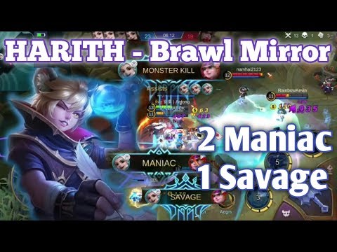 *New* Brawl Mirror Mode - Harith OP Gameplay | 1 Maniac + 2 Savage || Mobile Legends