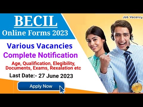 BECIL Online forms 2023 || All India Jobs 2023 #jobvacancy