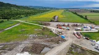 Imagini de pe șantierul autostrăzii Sibiu - Pitești, lotul 5. Se așteaptă autorizația de construire 1 video