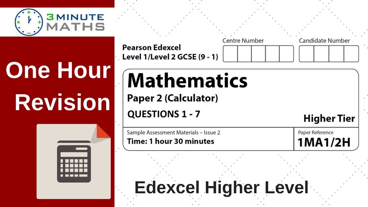 Watch video Edexcel Calculator Higher GCSE Maths Sample Paper - Questions 1 - 7 Now Edexcel Calculator Higher GCSE Maths Sample Paper - Questions 1 - 7