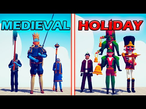 HOLIDAY TEAM vs MEDIEVAL TEAM - Totally Accurate Battle Simulator | TABS