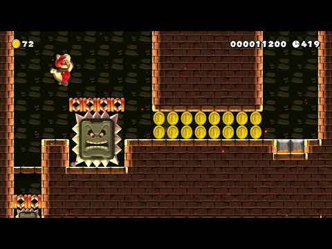2-Castle Lemmy's Thwomp Tower by Jamen 🍄 Super Mario Maker 2 😶 No Commentary　#acf