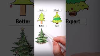 Draw Christmas Trees! #art #drawing #shorts #tree #howtodraw #easydraw #christmas #grinch