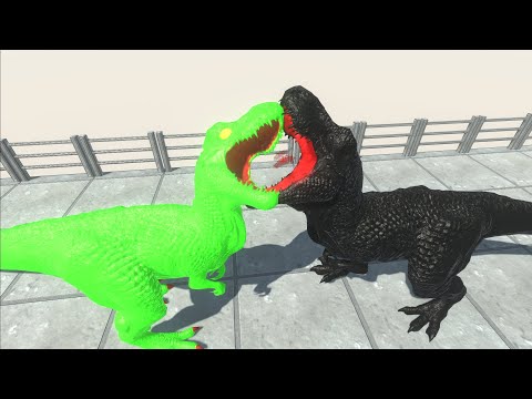GREEN T-REX vs DARK T-REX DEATH CLIMB - Animal Revolt Battle Simulator