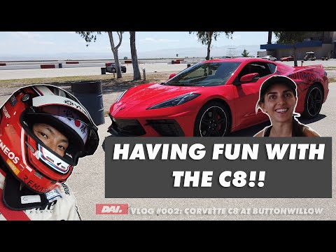 C8 Corvette testing at Buttonwillow Raceway with Emelia Hartford.