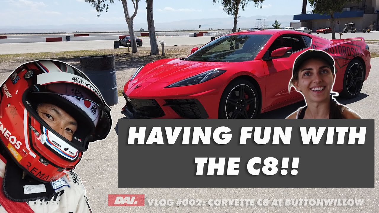 C8 Corvette testing at Buttonwillow Raceway with Emelia Hartford.