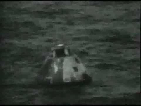 Apollo 13 re-entry and splashdown as seen live on tv