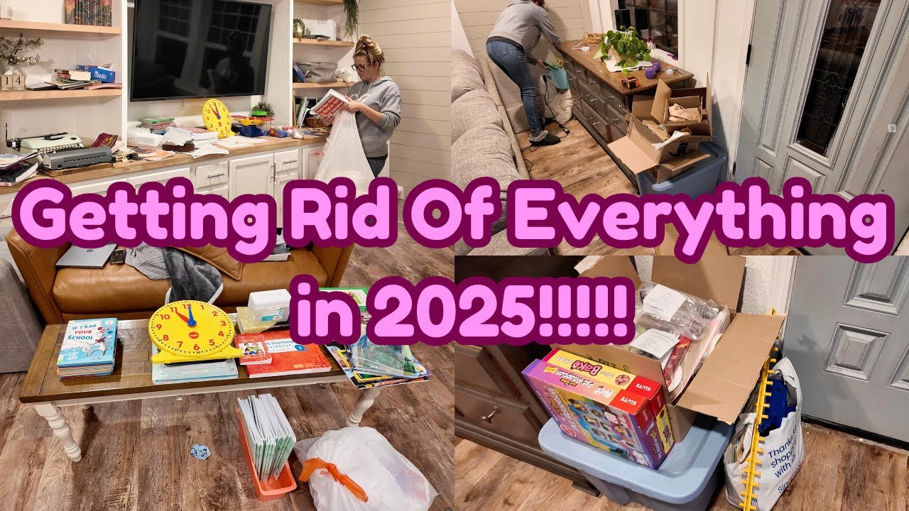 DECLUTTERING OUR WHOLE HOUSE || LIVING ROOM DECLUTTER 2025 MINIMALISM