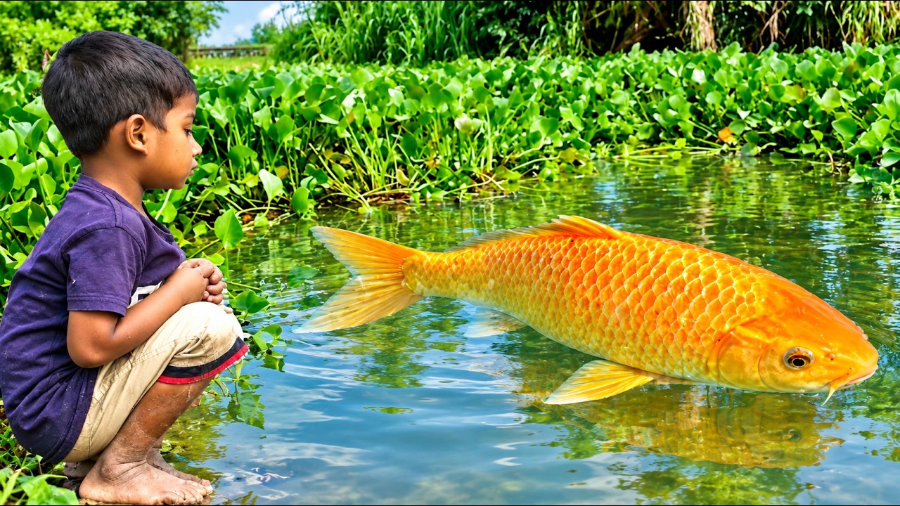 Best Hand Fishing Video Amazing Hand Fishing Traditional boy Catching Fish #fishing