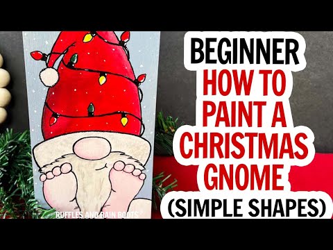 How to Paint a Gnome / Christmas Gnome Painting / How to Paint a Christmas Gnome / Beginner Painting