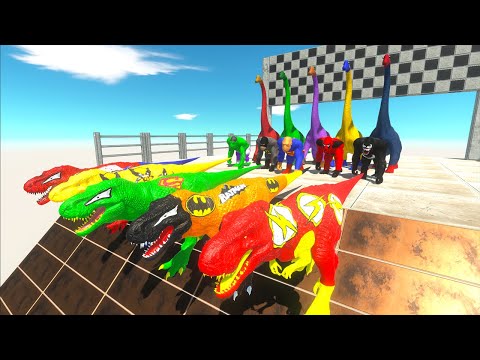 Hunting found Jurassic world evolution 5 T-REX DC vs Marvel Superhero - Dinosaurs Race Champions