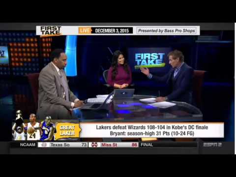 ESPN First Take   Kobe Bryant Scores 31 Points as Lakers Stun Wizards