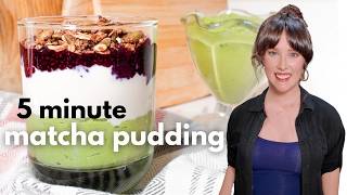 EASY Matcha Pudding 🍵 Healthy Dessert in 5 Minutes!
