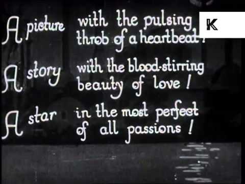 1926 Rudolph Valentino, Son of the Sheik Film Trailer, Archive Footage