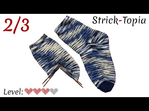 Einfache Socken / Herrensocken stricken leicht gemacht - Video 2/3 - Die Ferse