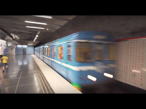 Suécia, Estocolmo, viagem de metrô 2X de Universitetet para Fridhemsplan