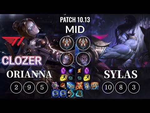 T1 Clozer Orianna vs Sylas Mid - KR Patch 10.13
