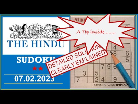 How to Solve 2 Star Hindu  Sudoku Feb 07,  2023 -  Step By Step Solution
