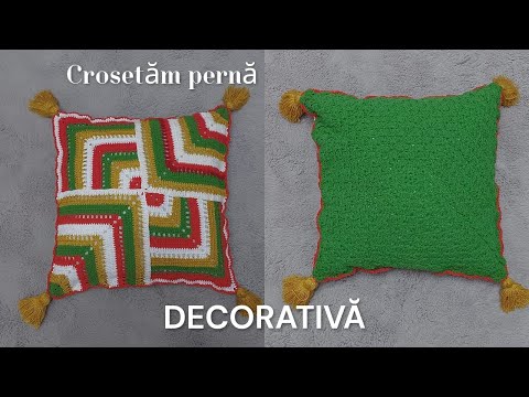 Crochet decorative pillowcase