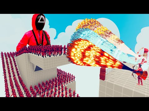 100x GUARD (SQUID GAME) + 2x GIANT vs 3x EVERY GOD - Totally Accurate Battle Simulator TABS