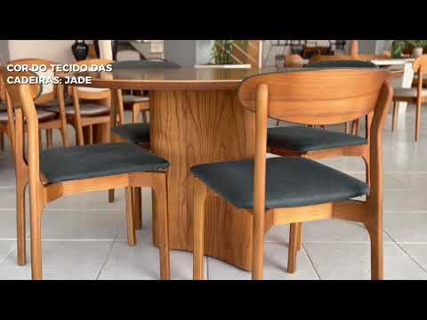 Video thumbnail of Mesa Selene Tampo 135cm Laminado com 4 cadeiras Noronha Moderna Mobília
