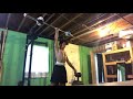 60lb one-arm barbell clean and press