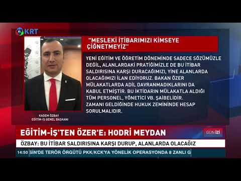 Genel Başkanımız Kadem Özbay, MEB Mahmut Özer`in Öğretmenlik Kariyer Basamakları sınavı ile ilgili açıklamalarını KRT Tv`de değerlendirdi. | EĞİTİM İŞ