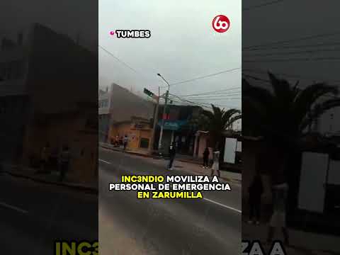 INCENDIO MOVILIZA A PERSONAL DE EMERGENCIA EN ZARUMILLA