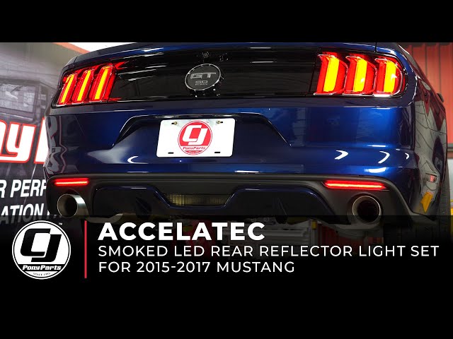 ACCELATEC Rear Diffuser Reflector Light Set Smoked Lens With Red LED Mustang 2015-2017