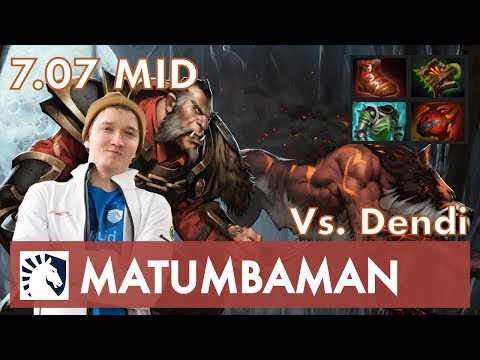 MATUMBAMAN Lycan Mid | Vs Dendi | 7.07 Update Patch Dota 2 Gameplay Pro MMR