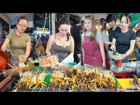 $1 Cambodian Street Food at Phnom Penh’s Riverside Market — Street Food Night Walk 2025