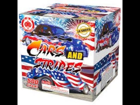 CARS & STRIPES - 18 SHOT PATRIOTIC RWB CAKE BY RED LANTERN FIREWORKS, RL5390