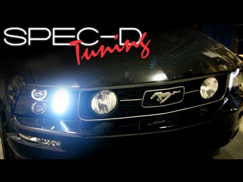 SPECDTUNING INSTALLATION VIDEO: 2005-2009 FORD MUSTANG HALO LED PROJECTOR HEAD LIGHTS