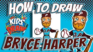 How to Draw Bryce Harper for Kids EASY - Philadelphia Phillies