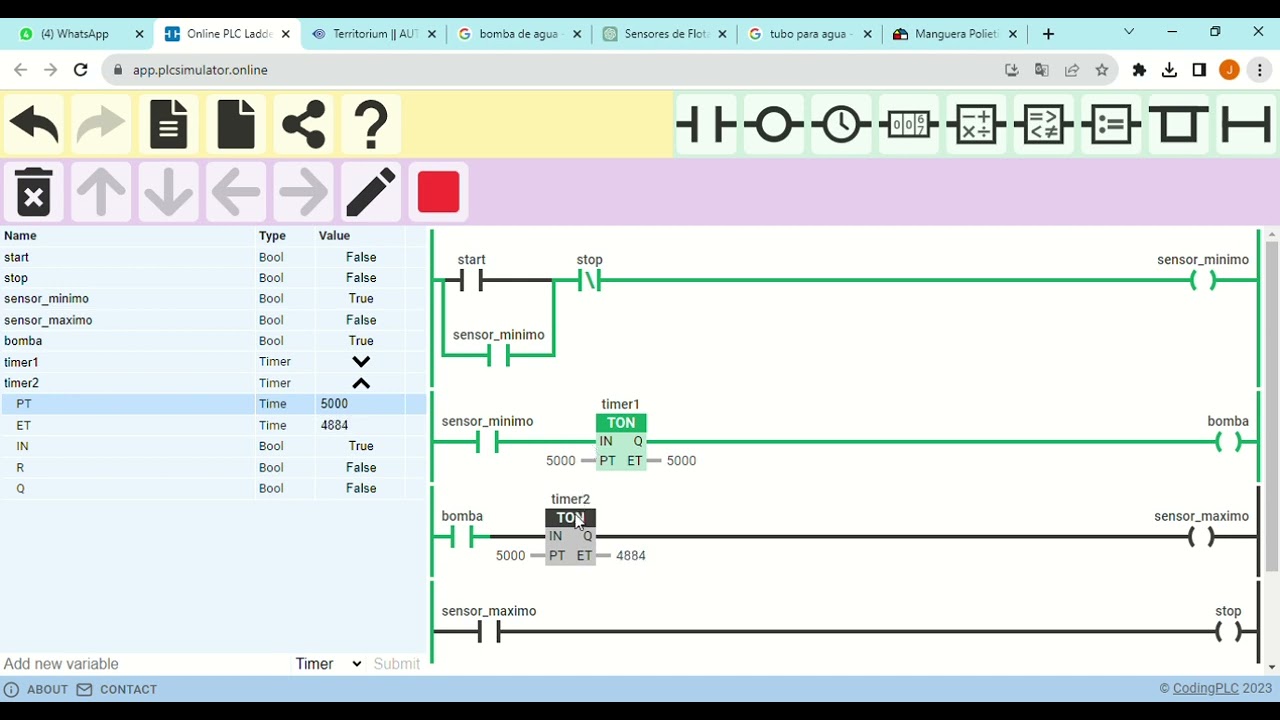 Online PLC Ladder Logic Simulator  Learn & practice coding!   Google Chrome 2023 09 05 14 44 25