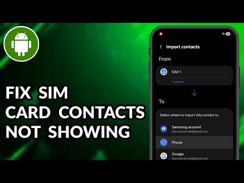 How To Fix Sim Card Contacts Not Showing Problem In Android