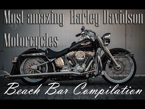 Harley Davidson softail deluxe || Custom Harley Davidson || Beach Bar Compilations