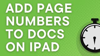 Add page numbers to Google Docs for iPad