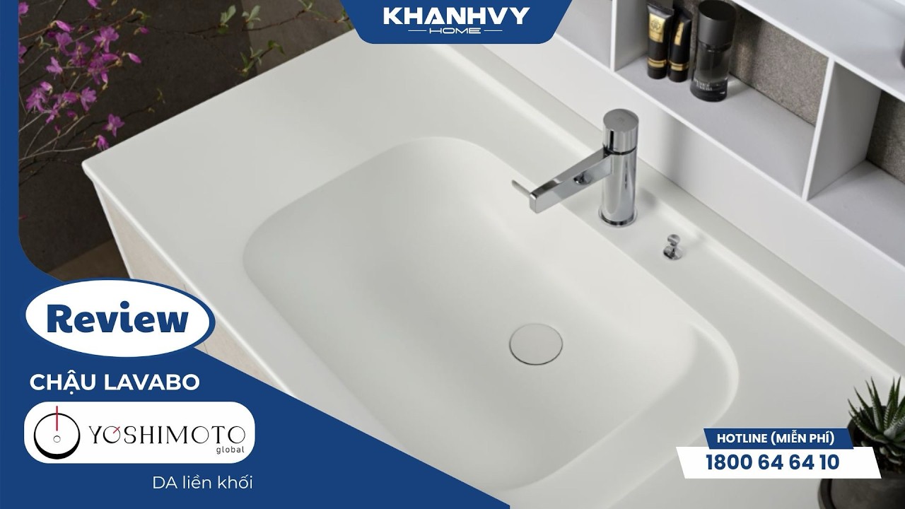 Chậu lavabo Yoshimoto DA liền khối