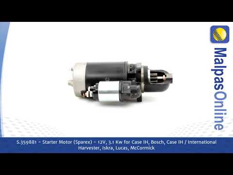 S.359881 - Starter Motor (Sparex) - 12V, 3.1 Kw  for Case IH, Bosch, Case IH / Internat...and more.