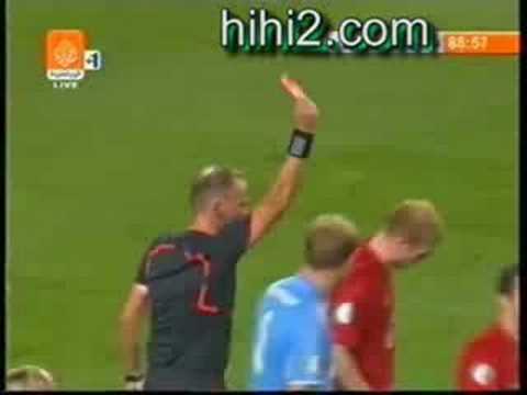 Scholes handball volleyballshot , Red card