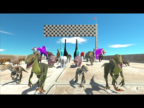 JOKER Vs THANOS DINOSAURS AND ANIMALS SPEED RACE THE HARD WAY - Animal Revolt Battle Simulator