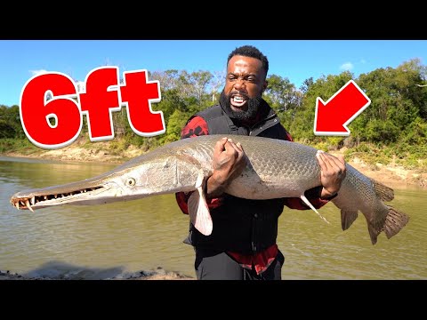 Giant River Monster Alligator Gar Catch & Cook!