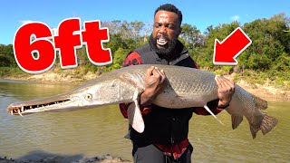 Giant River Monster Alligator Gar Catch & Cook!