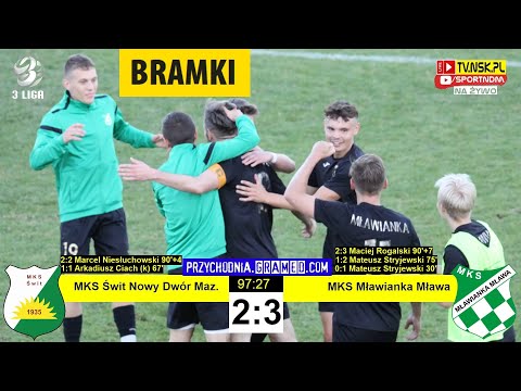 tv.nsk.pl [bramki-trener] MKS Świt Nowy Dwór Maz. - MKS Mławianka Mława 2:3 (0:1) 2022-09-03 g.17:00