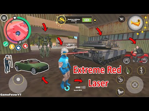 Rope Hero: Vice Town (Rope Hero in Army Base [B] Extreme Red Laser) Russian Army Tank Melting - HD