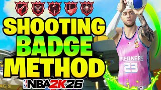 FASTEST SHOOTING BADGES METHOD on NBA 2K26! LIMITLESS RANGE, DEADEYE, SHIFTY SHOOTER & MINI MARKSMAN
