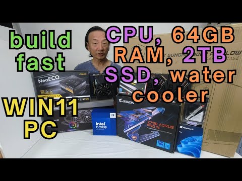 Build fast WIN11 PC for video-edit, gaming, work. Intel i9, 64GB RAM, SSD RAID1, 4060Ti GPU.