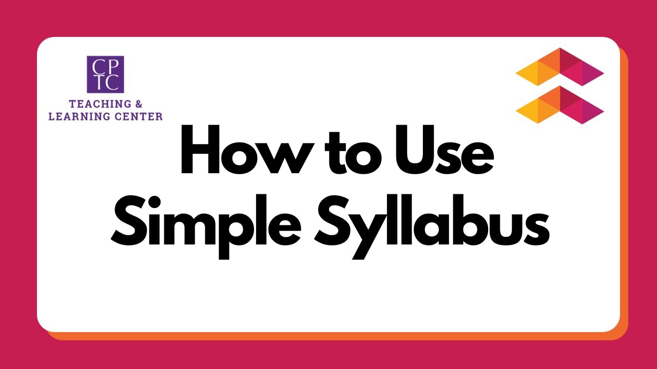 How to Use Simple Syllabus