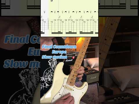 Slow Motion Final Countdown Guitar Solo by John Norum from Europe 🇸🇪 (Cover + TAB 🎸🎼)
